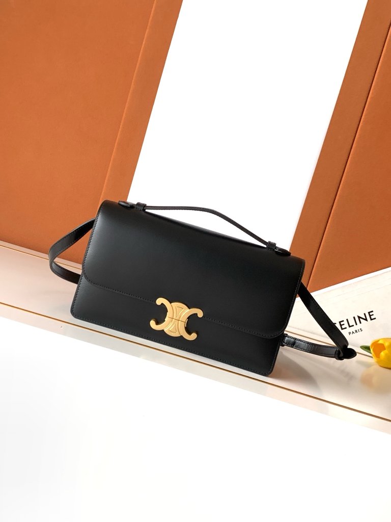 Celine Halfmoon Crossbody Bag Black & Gold | Barely Worn